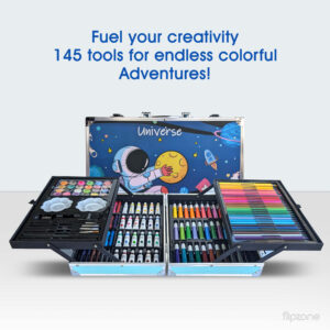 Kids Art Set - Non-Toxic Coloring, Sketching, Drawing & Painting Kit 145 pcs