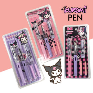 Kuromi-themed Fountain Ink Pen Set - 2 Pen and 2 Refills