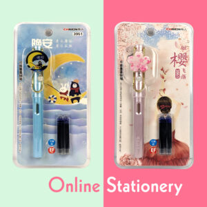 Stylish Fountain Ink Pen - Premium Writing Set with 2 Refills