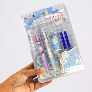 Sanrio line Kuromi My Melody Fountain Ink Pen - Premium Writing Set with 2 Pens and Refills