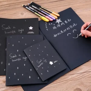 Black Cardstock Inner Pages Softcover Notebooks
