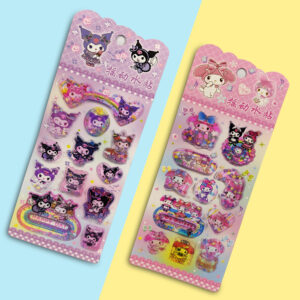 Cute 3D Water Shake Stickers – Sanrio Style Glitter Stickers for Kids & Journals