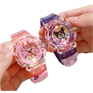 Cute LED Light-Up Cartoon Watches for Kids – My Melody & Kuromi Design