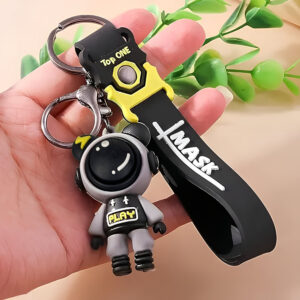 Small Size Silicone Astronaut Space Robot Keychain