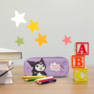 Kuromi Hard Shell Pencil Pouch – 3D Cartoon Zip Case for Girls | Stationery Organizer