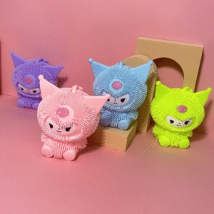 Cute Spiky Kuromi-Inspired Stress Ball Toy – Soft Silicone Fidget Doll | Sensory Toy for Kids with multi color light